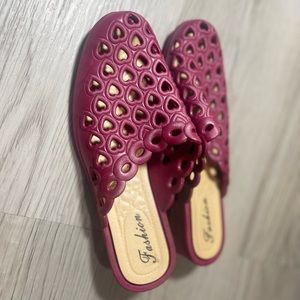 Cute Pink Slippers, Size 36.5 (Asian Fit) - 3cm thick sole-New